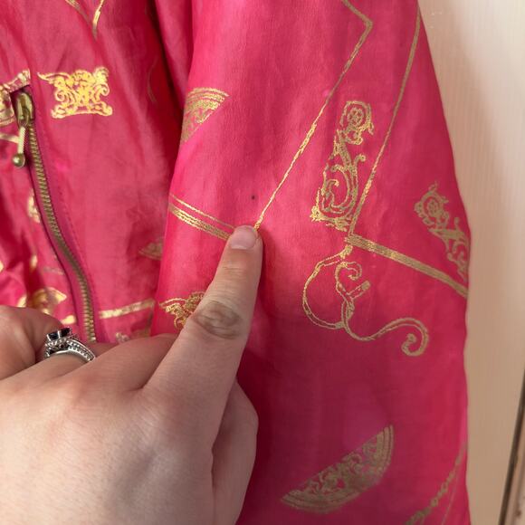 Vintage Nils Skiwear Women’s Winter Ski Coat Size 10 Pink Gold Full Zip - Picture 9 of 13